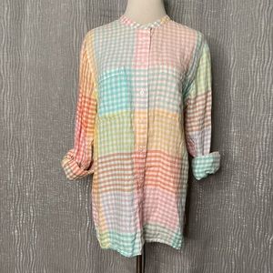 Lands End roll tab linen shirt